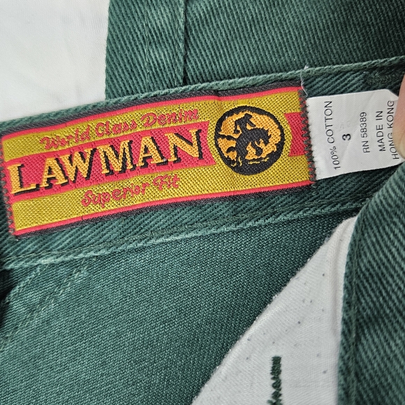 Vintage Lawman 90s Y2K style high waist green jeans size 3 - Picture 5 of 16